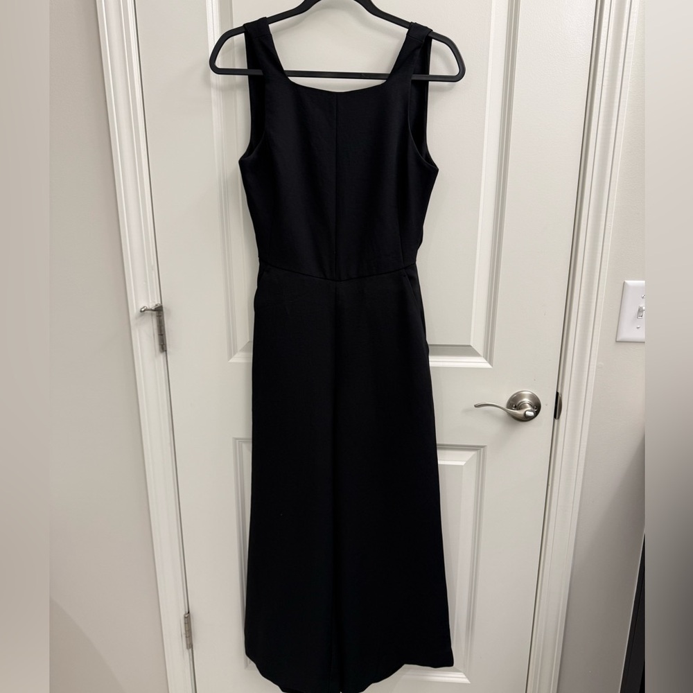 Aritzia Wilfred Black Wide Leg Cropped Jumpsuit Sleeveless